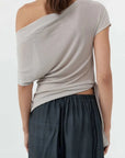 St Agni Fine Jersey Off Shoulder Top Soft Ash