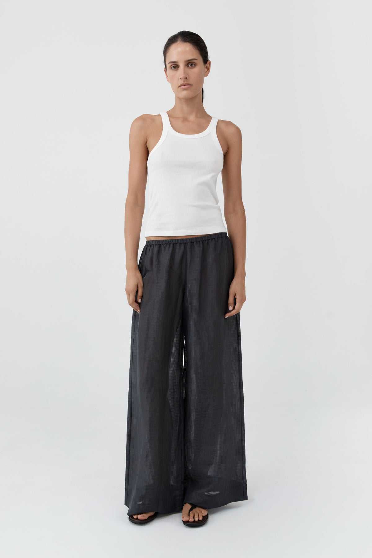 St Agni Check Relaxed Pants Iron Glaze