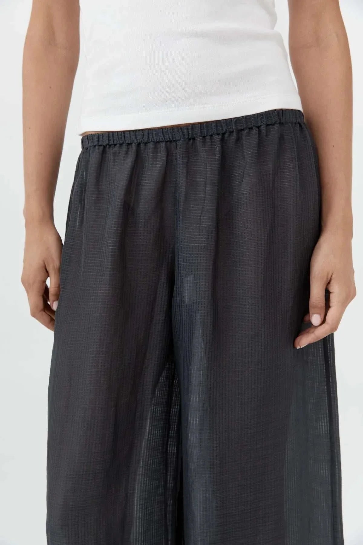 St Agni Check Relaxed Pants Iron Glaze