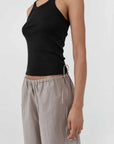 St Agni Cotton Racer Singlet Jet Black