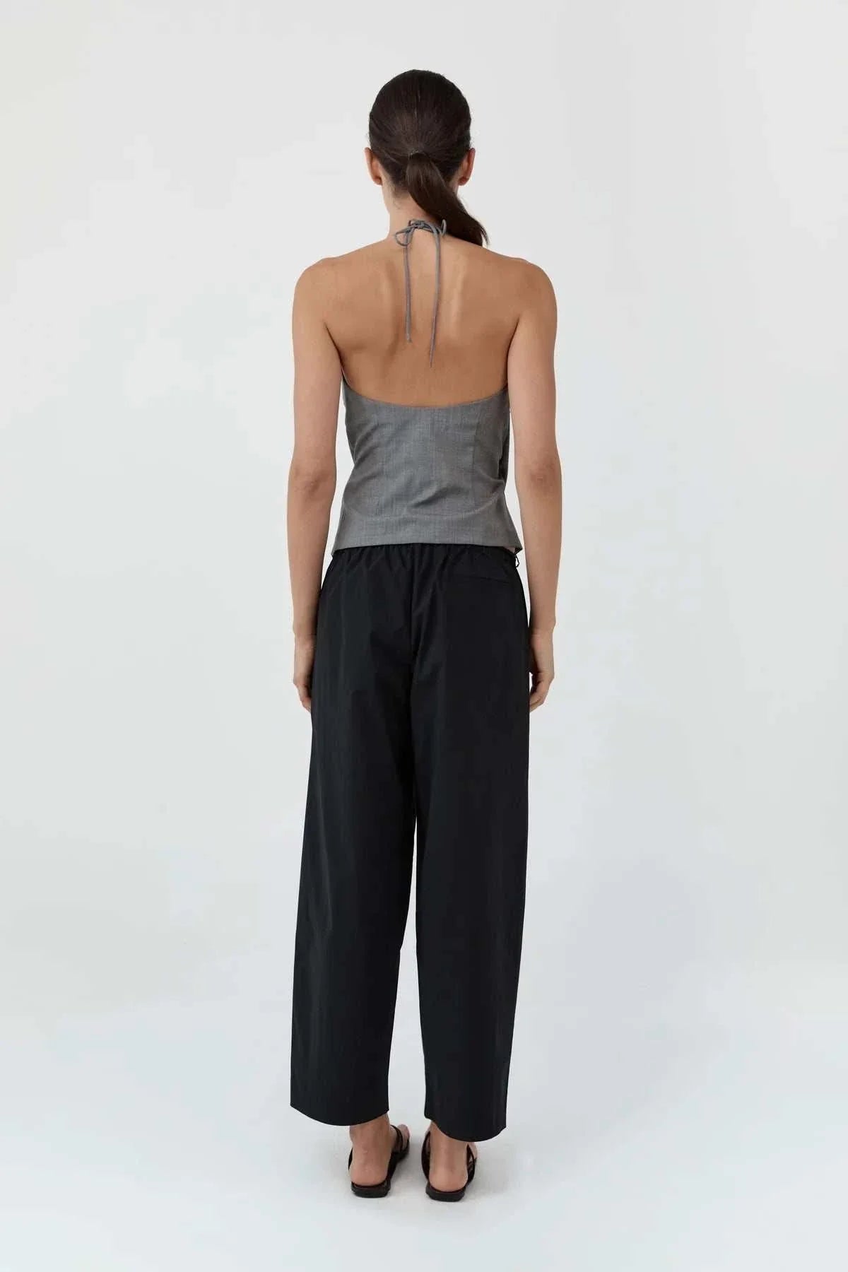 St Agni Fine Rouleau Crop Pants Black