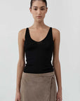 St Agni Baby Wool Scoop Cami Black