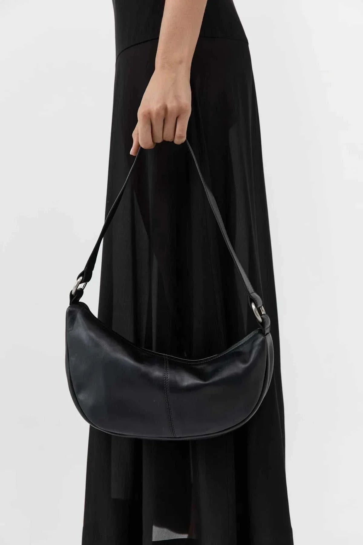 St Agni Utility Crescent Bag Black