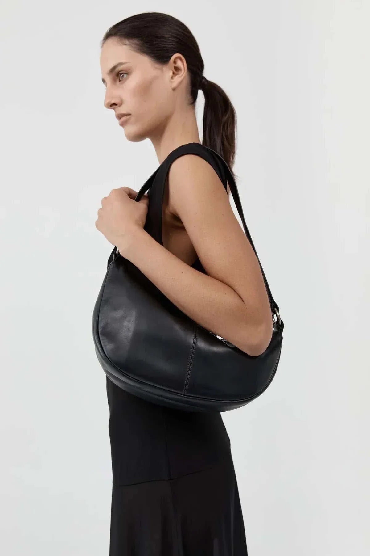 St Agni Utility Crescent Bag Black