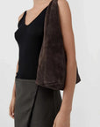 St Agni Suede Soft Bag Coffee