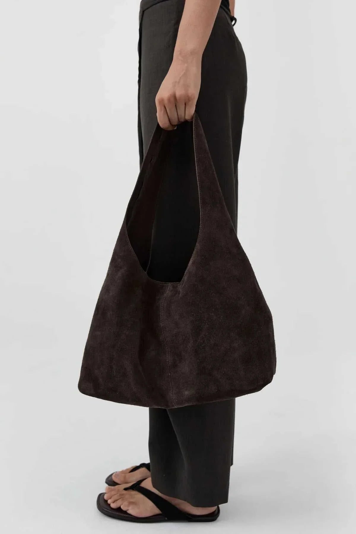 St Agni Suede Soft Bag Coffee