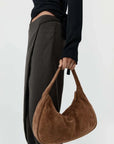 St Agni Suede Large Bon Bon Bag Toffee