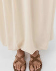 St Agni Suede Soft Strap Slide Toffee