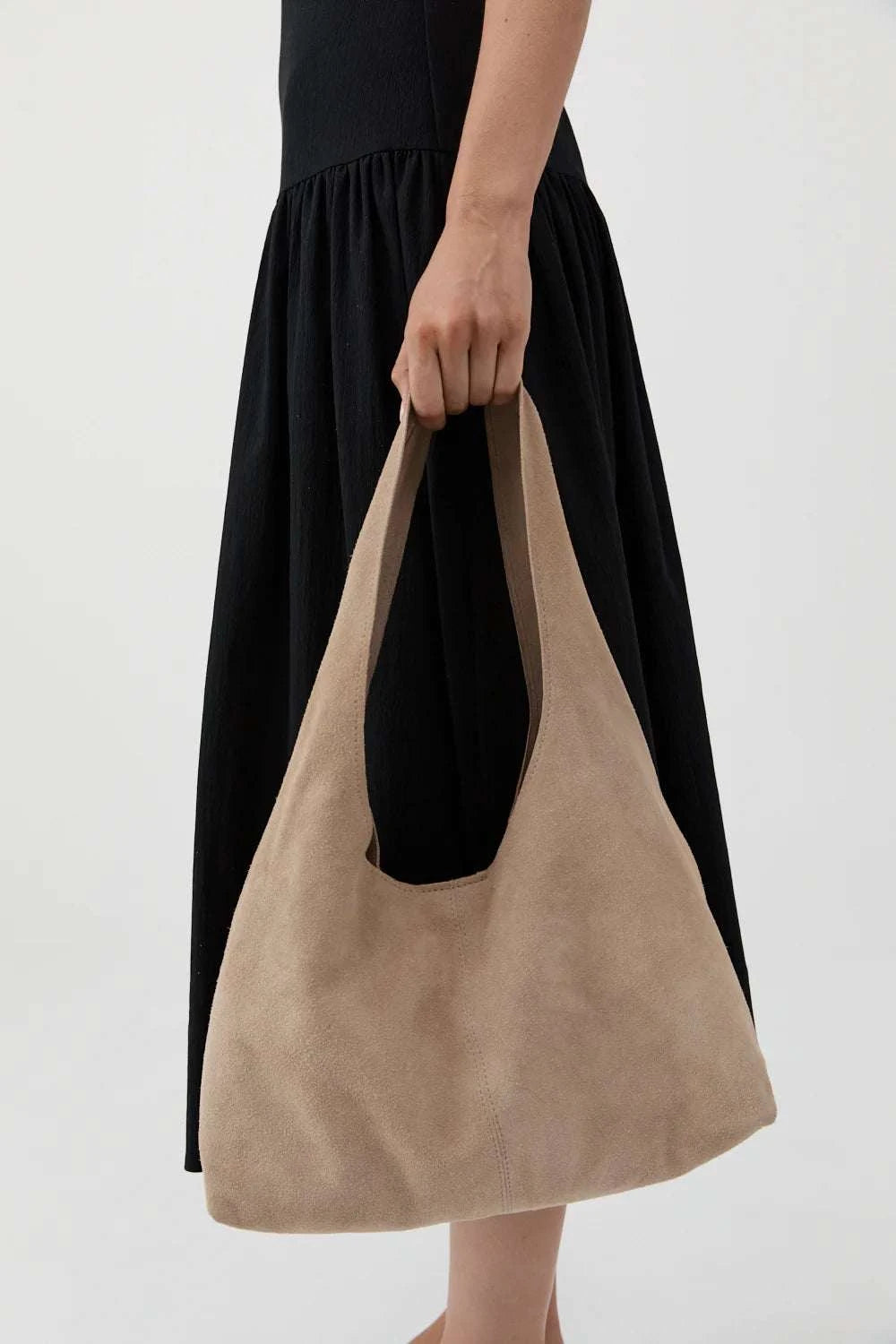 St Agni Suede Soft Bag Papyrus