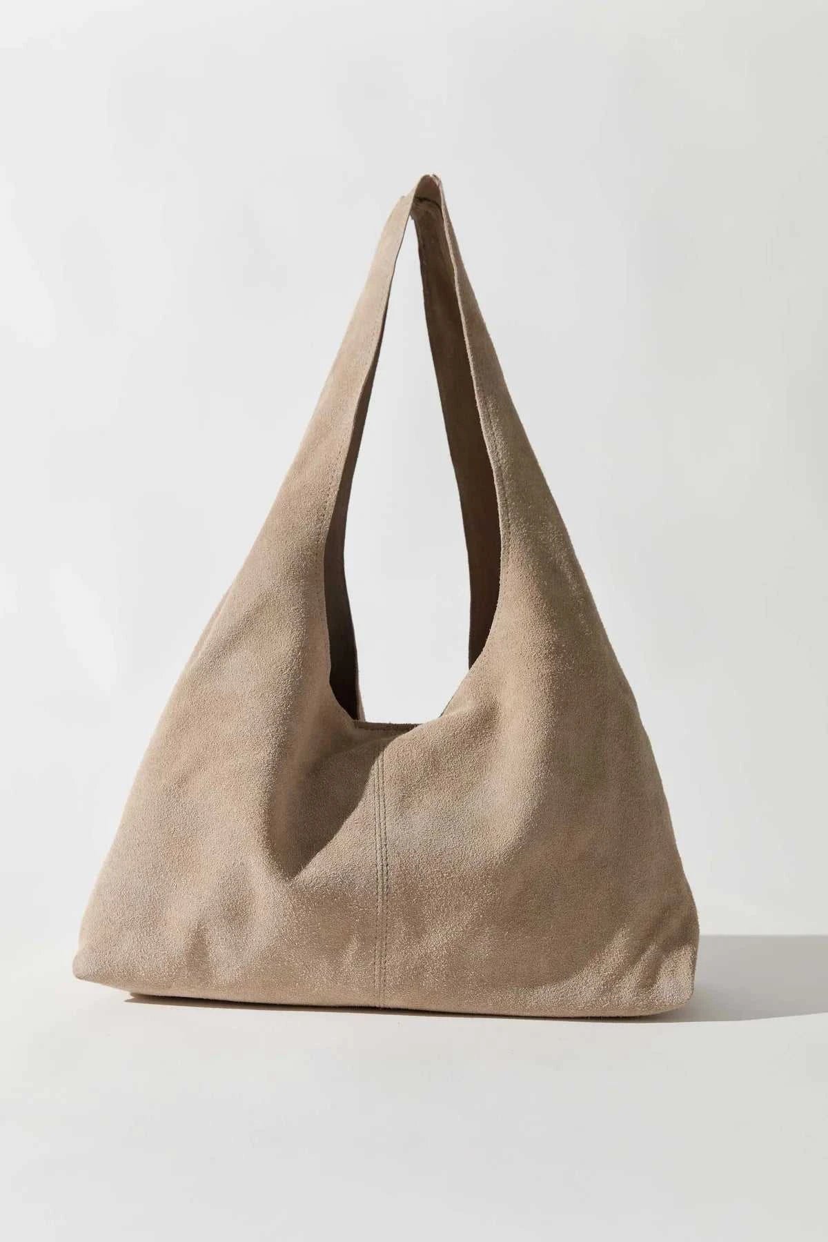 St Agni Suede Soft Bag Papyrus