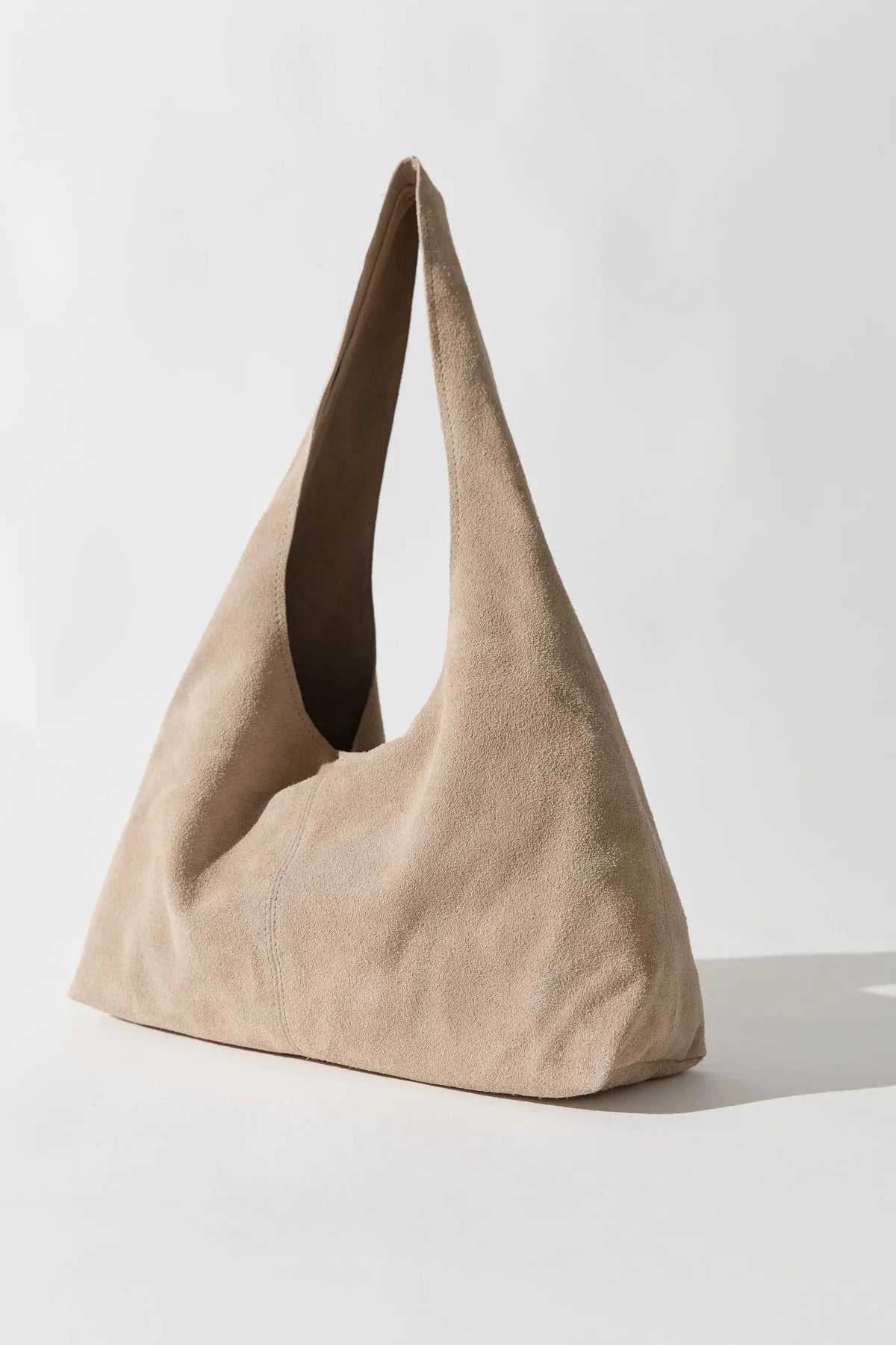 St Agni Suede Soft Bag Papyrus