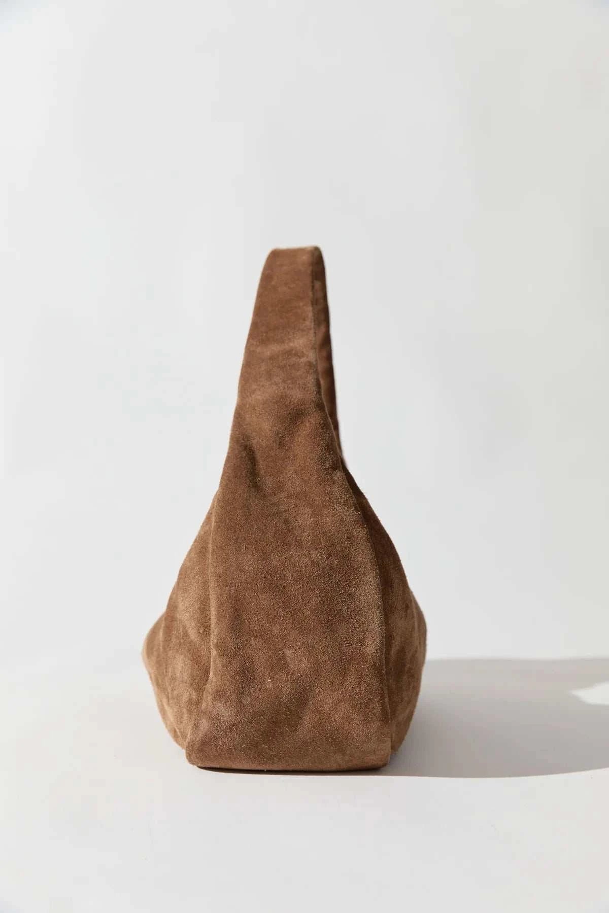 St Agni Suede Large Bon Bon Bag Toffee