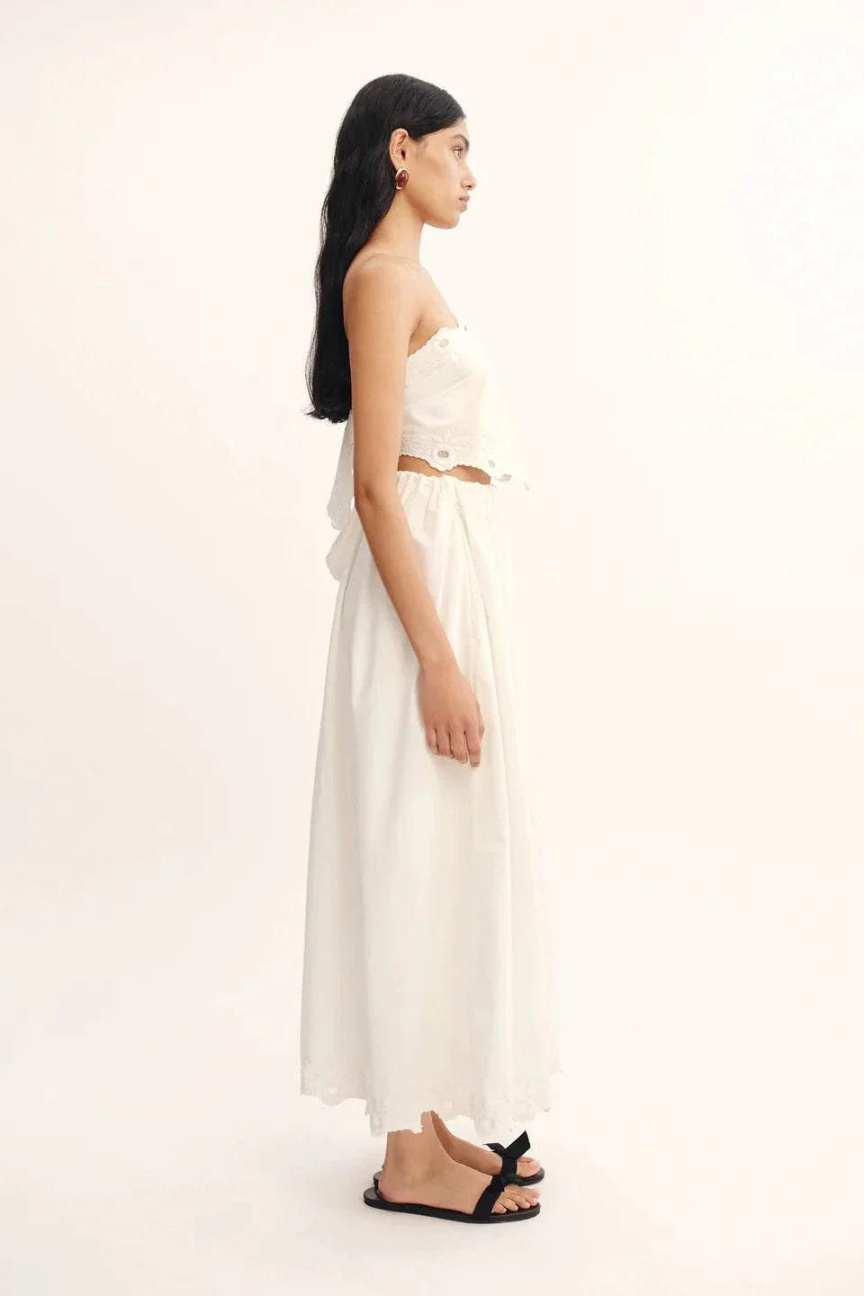 Posse Antoinette Tie Top Vintage White