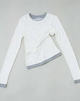 St Agni Organic Cotton Layered Long Sleeve Top White