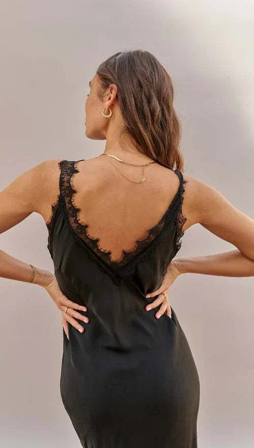 Charli Solange Slip Dress Black