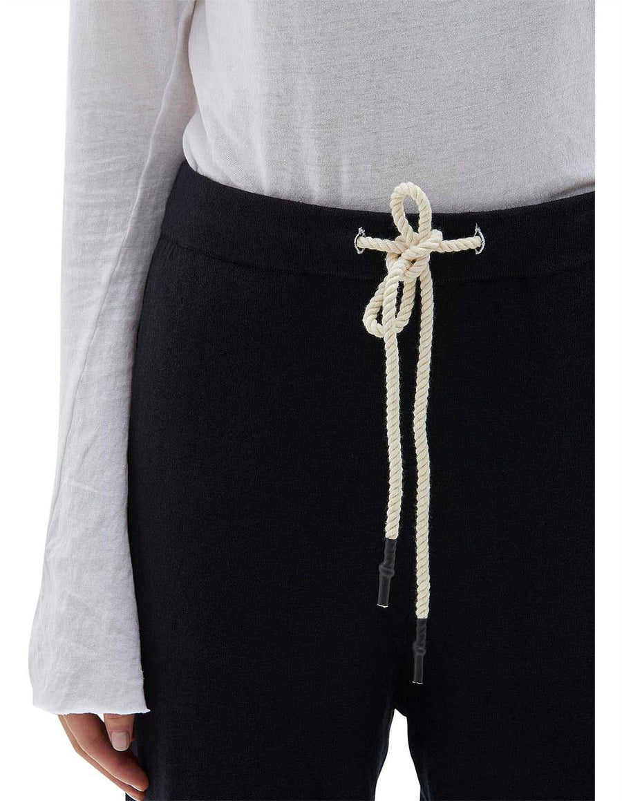 Bassike Compact Cotton Knit Pant Black