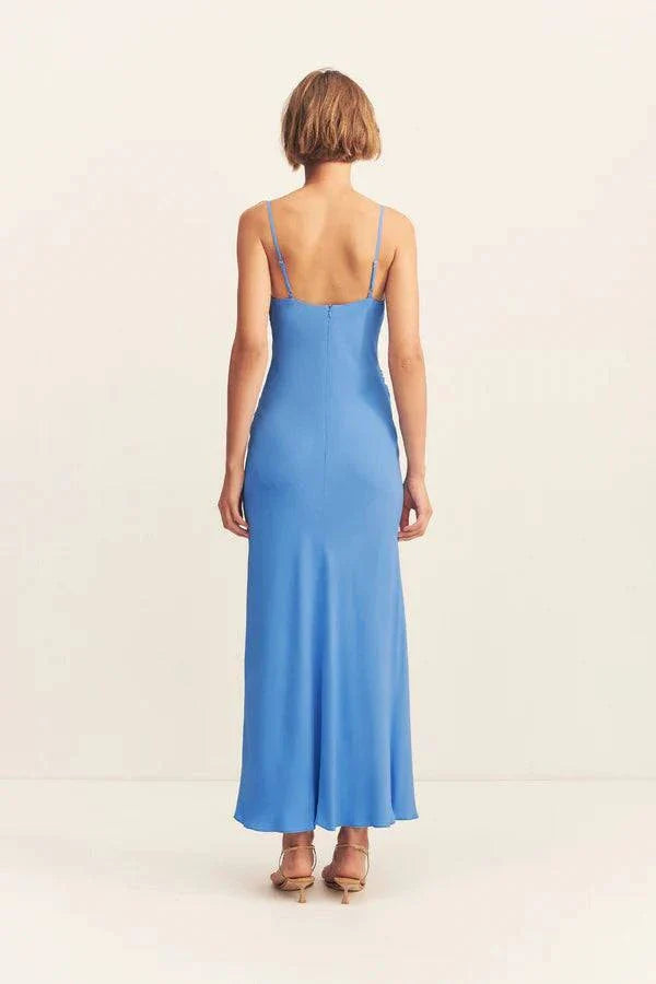 Shona Joy Pierce Cowl Neck Midi Dress Sonic Blue