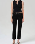 Citizens of Humanity Caia High Rise Straight Plush Black