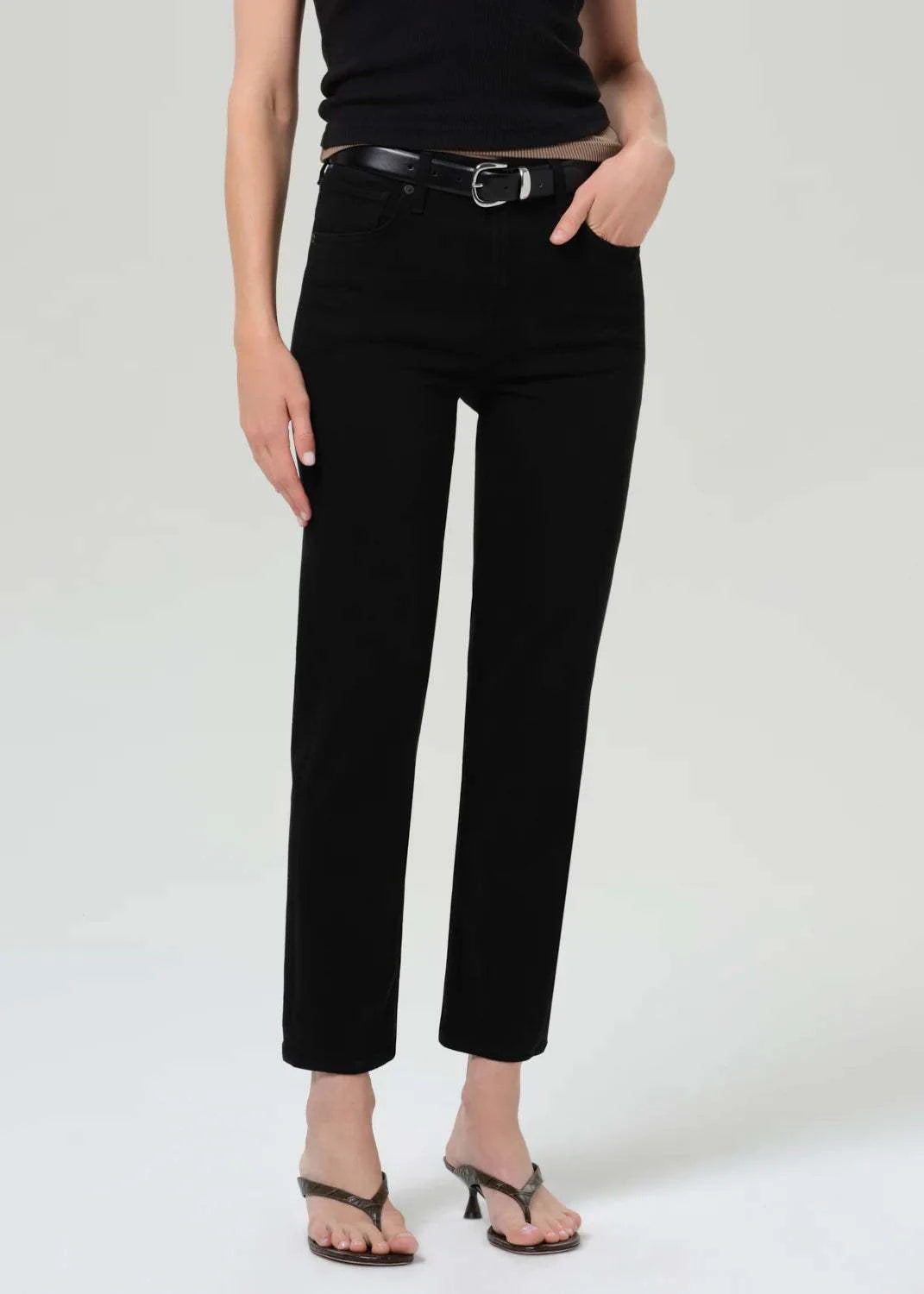 Citizens of Humanity Caia High Rise Straight Plush Black