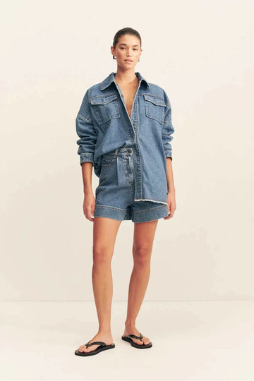 Shona Joy Raquel Oversized Shirt Vintage Blue