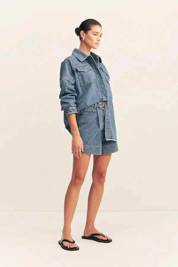 Shona Joy Raquel Oversized Shirt Vintage Blue