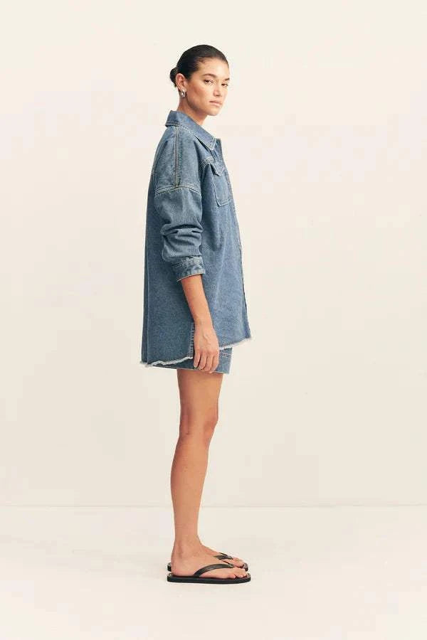 Shona Joy Raquel Oversized Shirt Vintage Blue
