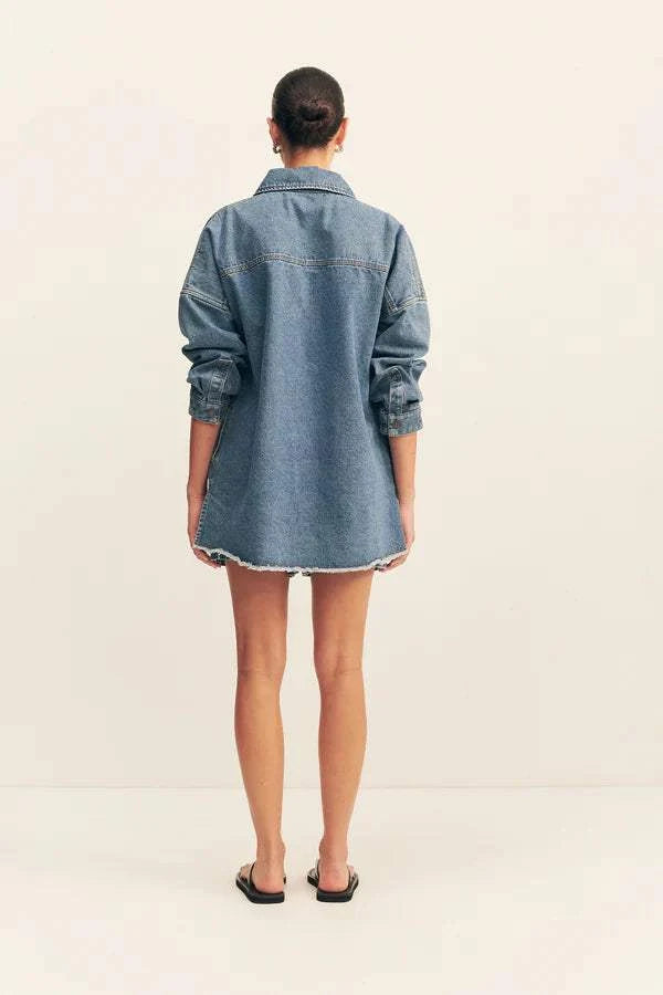 Shona Joy Raquel Oversized Shirt Vintage Blue