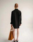 Wnsdy The Claire Shirt Dress Black