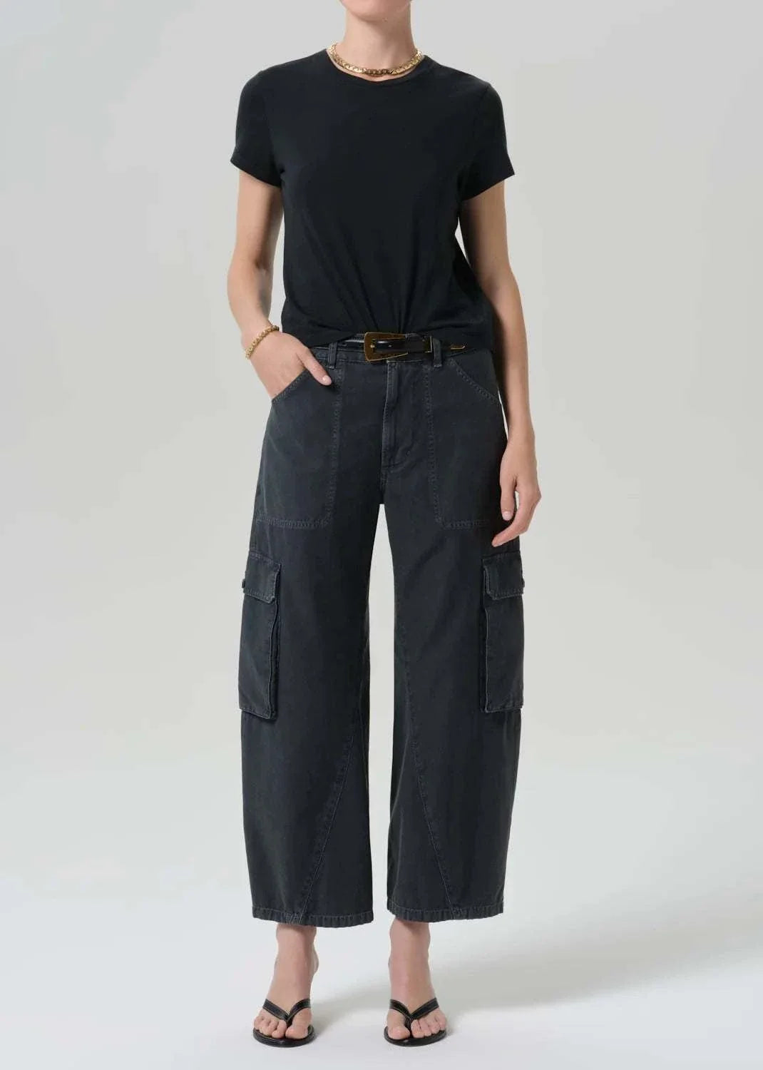 Citizens Of Humanity Thassos Twisted Seam Utility Pant Washed Black