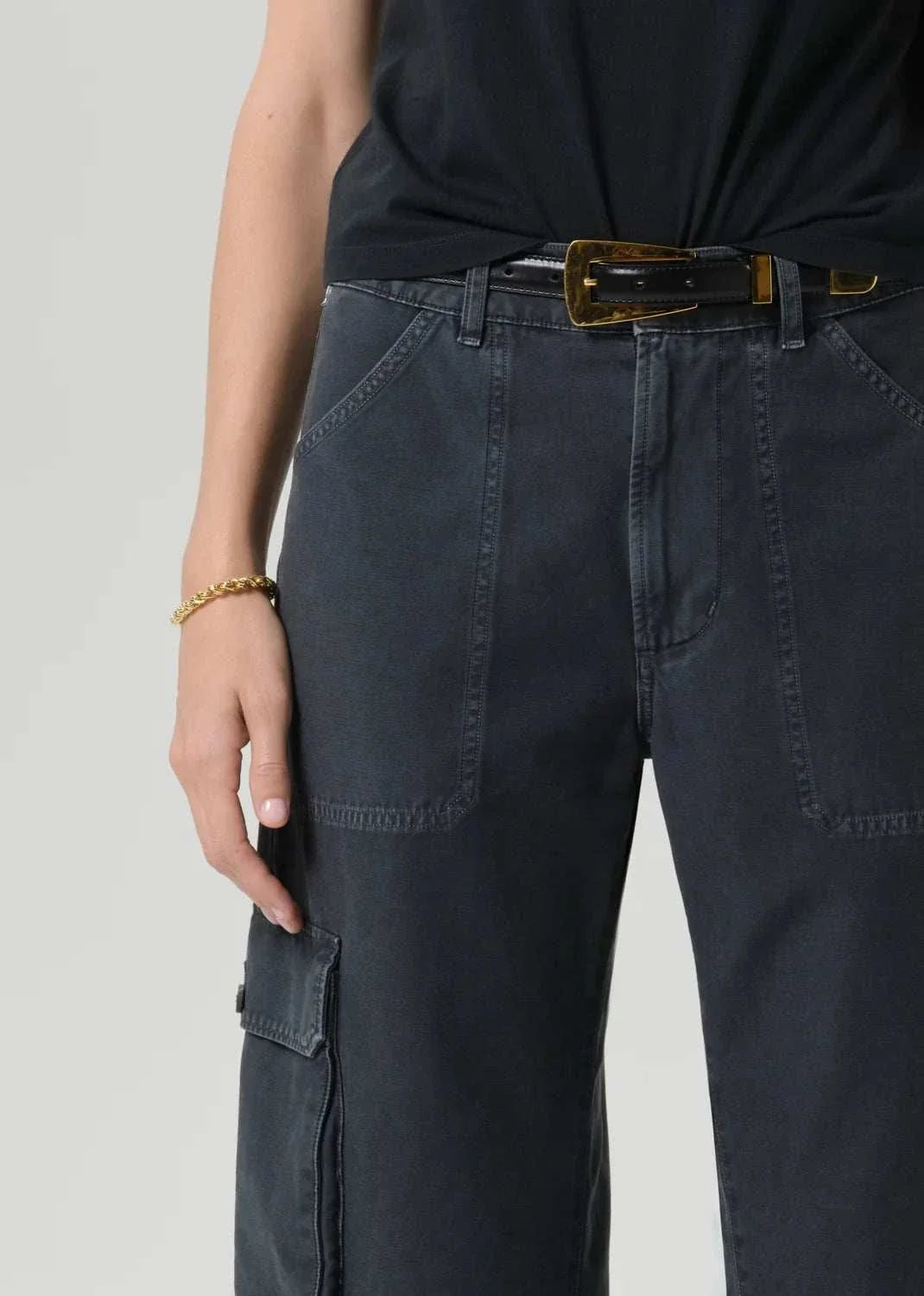 Citizens Of Humanity Thassos Twisted Seam Utility Pant Washed Black