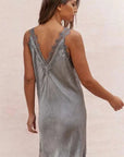 Charli Solange Slip Dress Mid Grey One Size