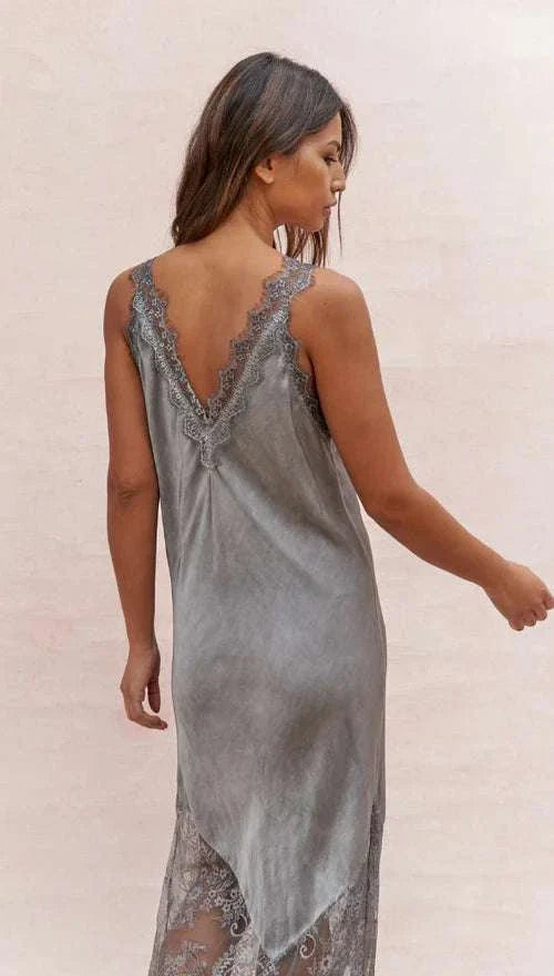Charli Solange Slip Dress Mid Grey One Size
