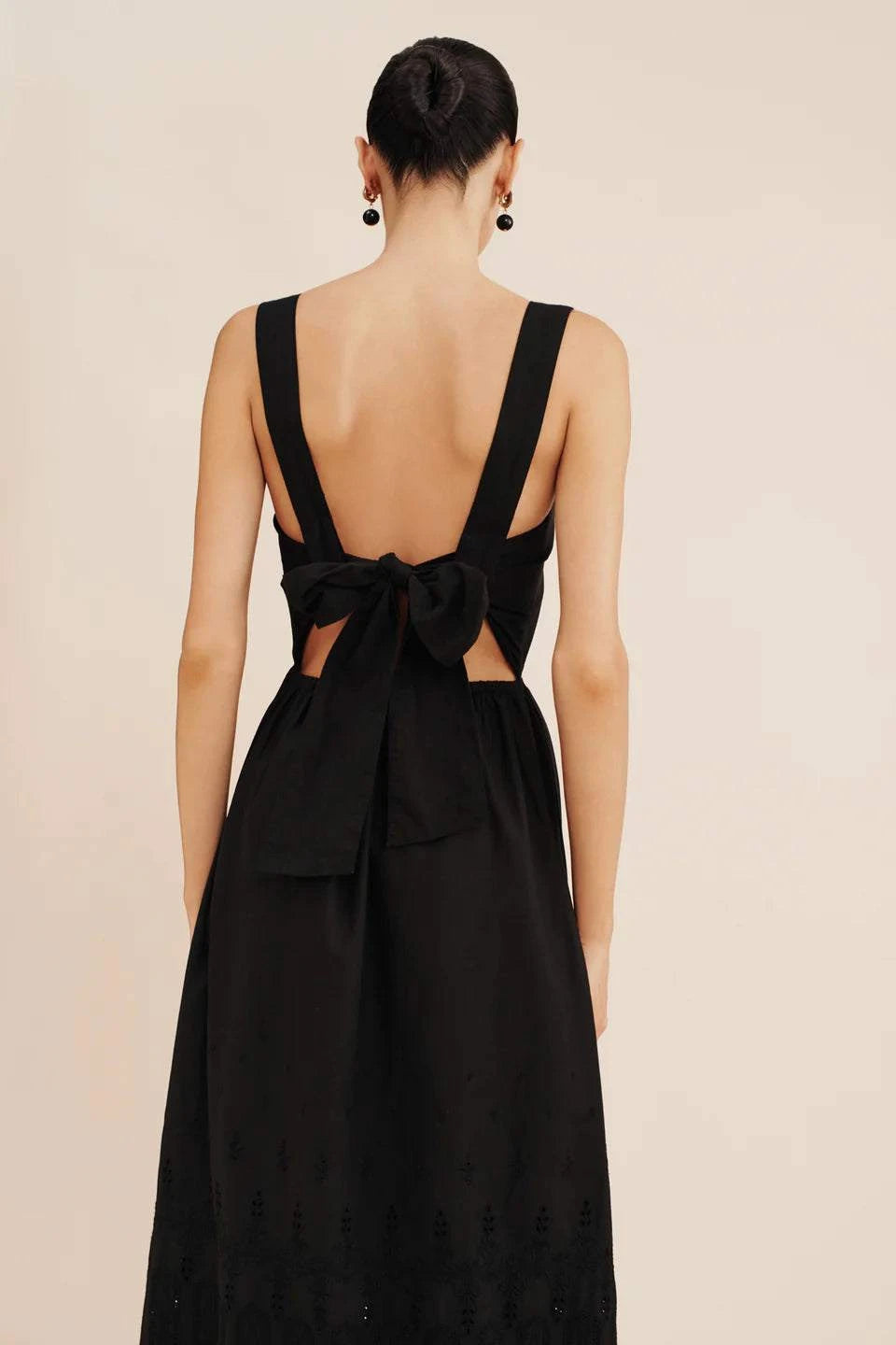 Posse Amelia Square Neck Dress Black