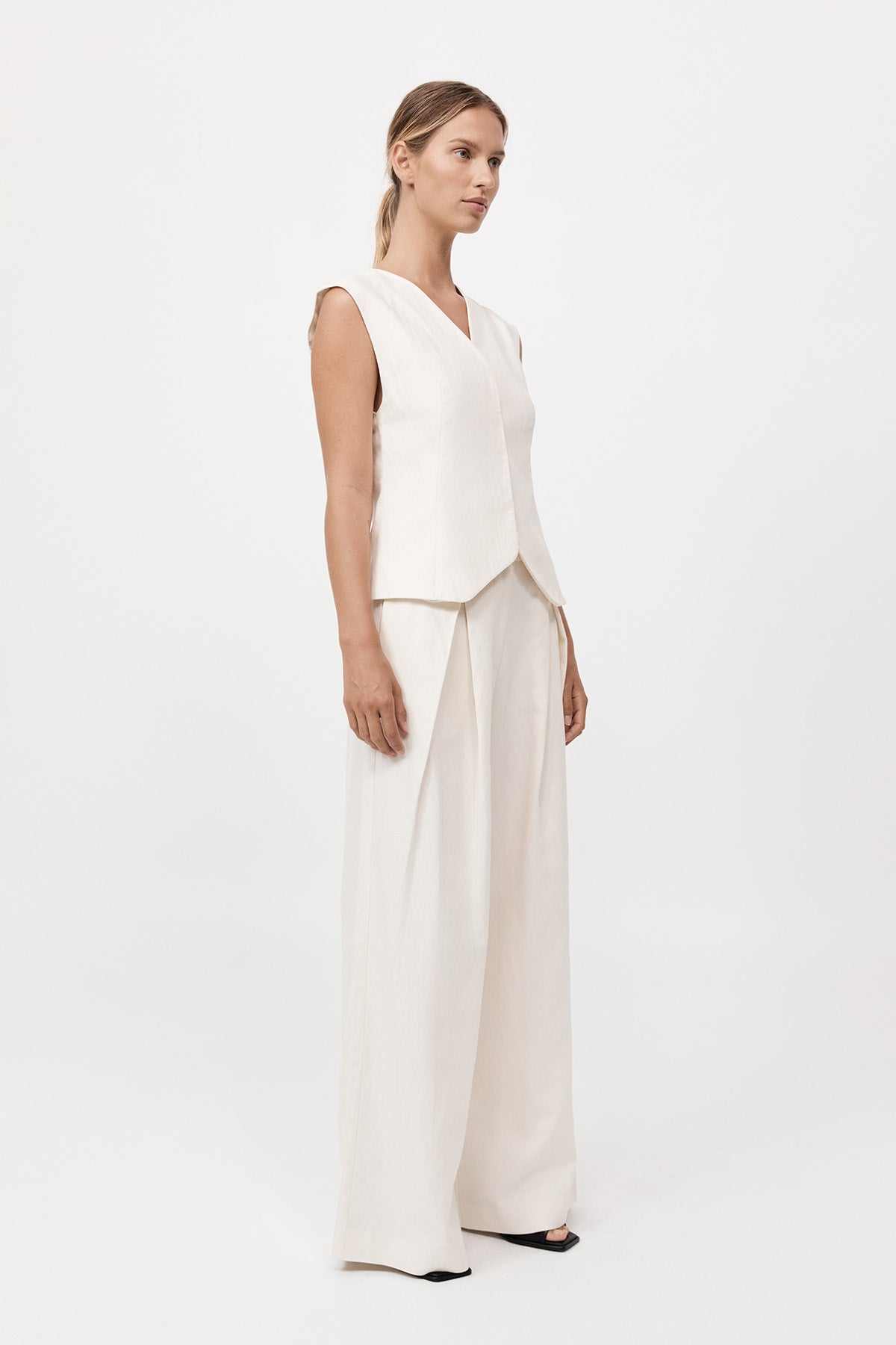 St Agni Minimal Tailored Vest Ivory