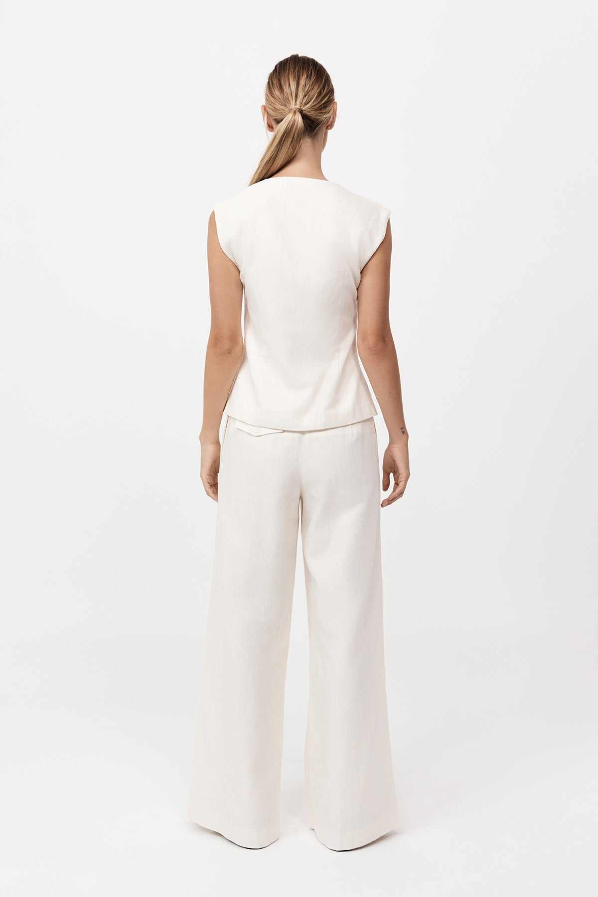 St Agni Minimal Tailored Vest Ivory