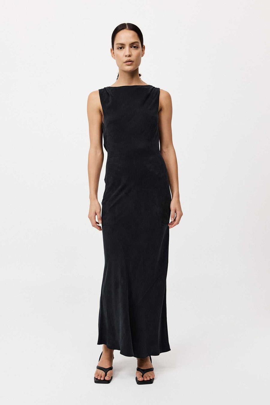 St Agni Drapped Cowl Dress Black