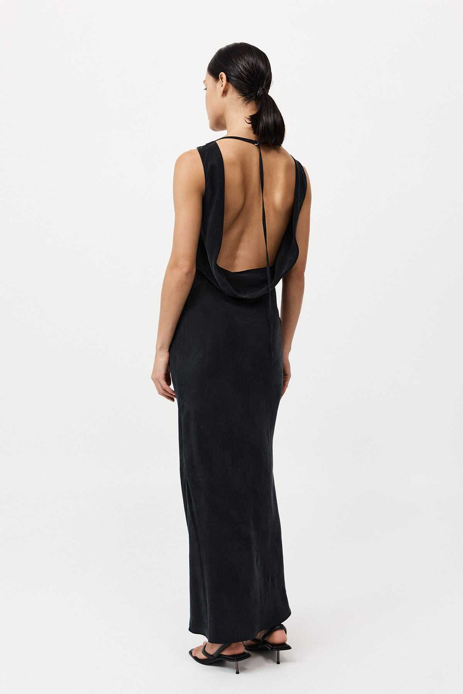 St Agni Drapped Cowl Dress Black