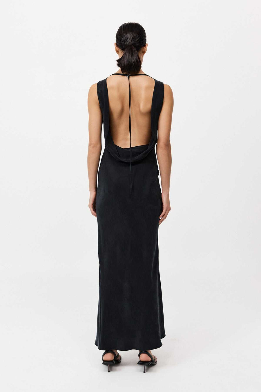 St Agni Drapped Cowl Dress Black