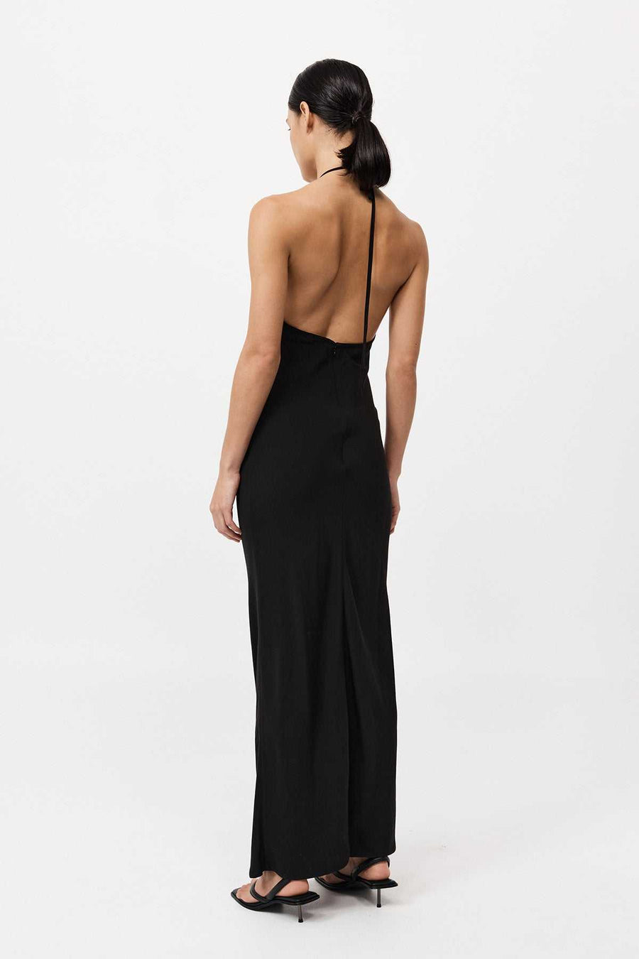 St Agni Mesh Bias Dress Black