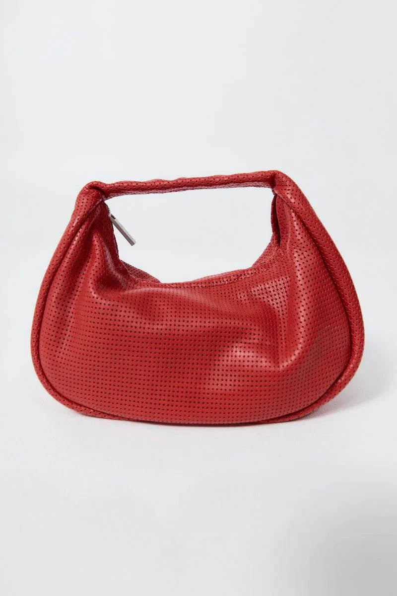 St Agni Perforated Mini Bon Bon Bag Rosso