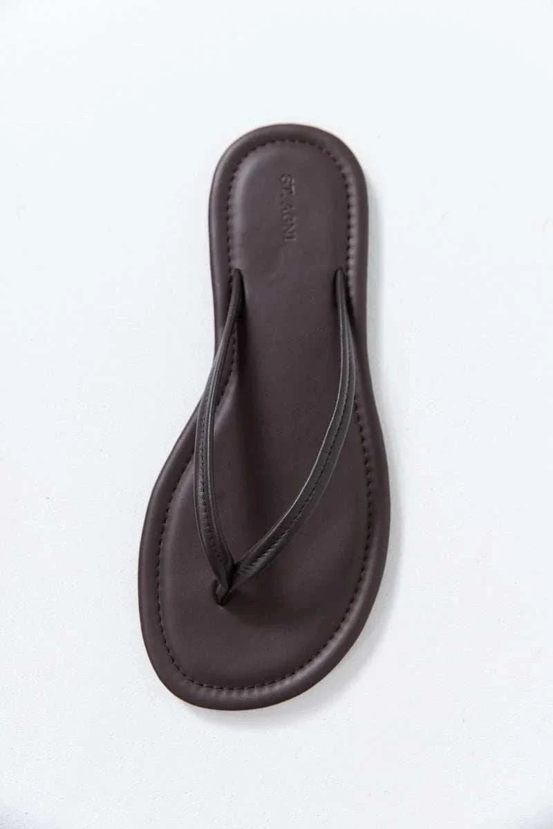 St Agni Thong Detail Slide Coffee