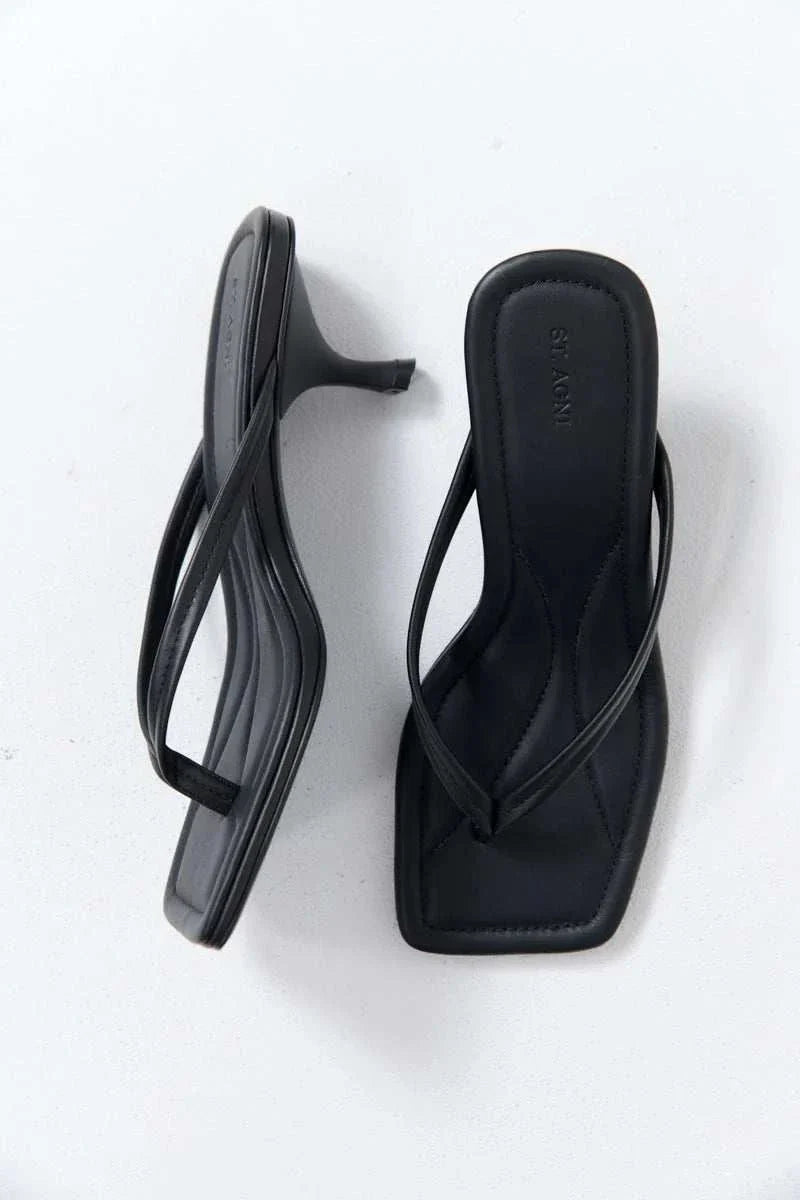 St Agni Thong Detail Heel Black