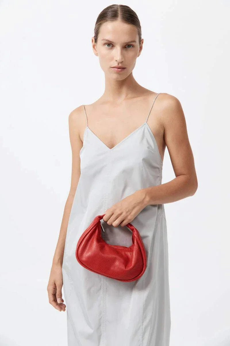 St Agni Perforated Mini Bon Bon Bag Rosso