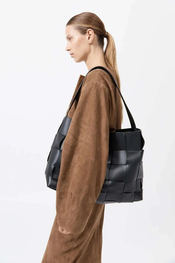 St Agni Woven Large Tote Black