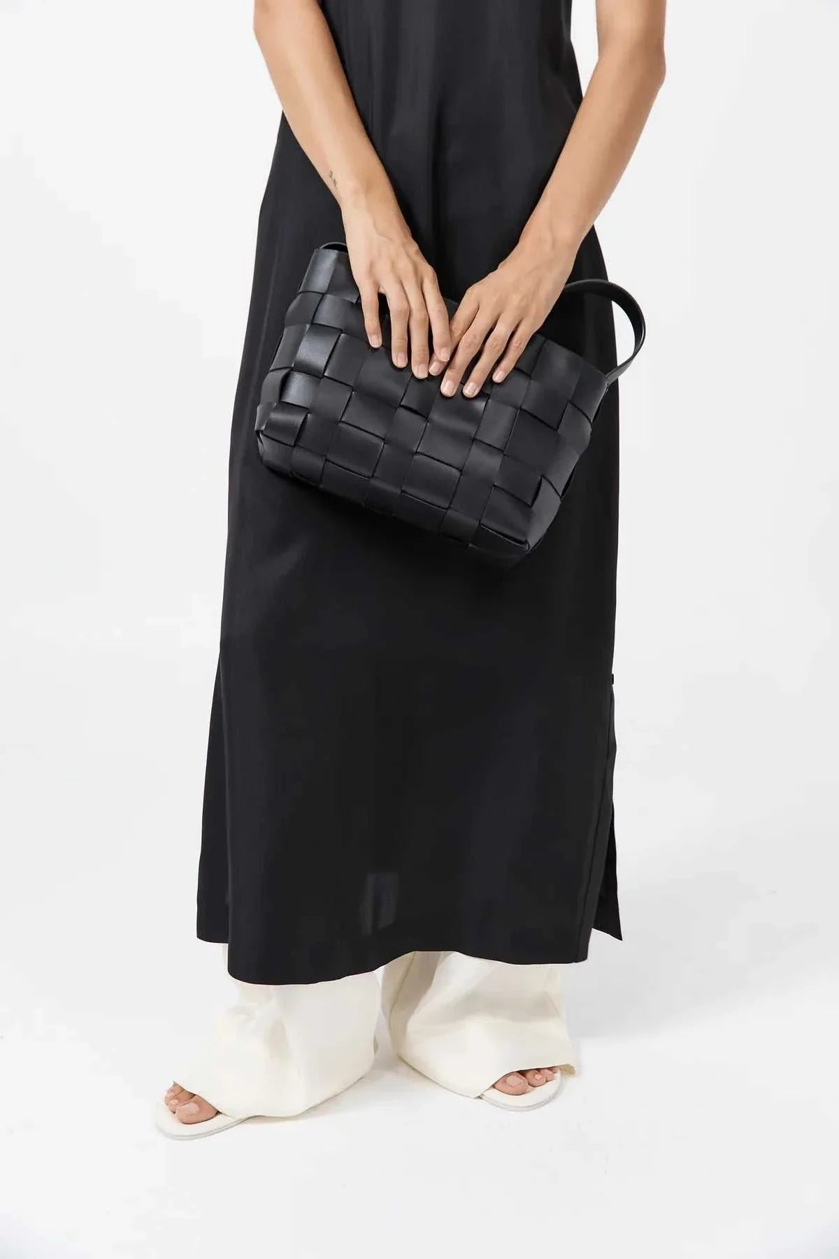 St Agni Woven Mini Tote Black