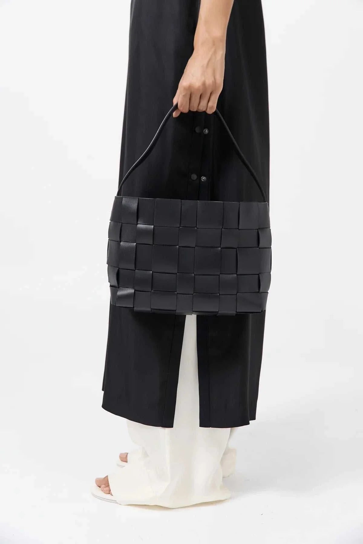 St Agni Woven Mini Tote Black