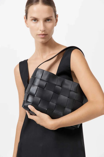 St Agni Woven Mini Tote Black