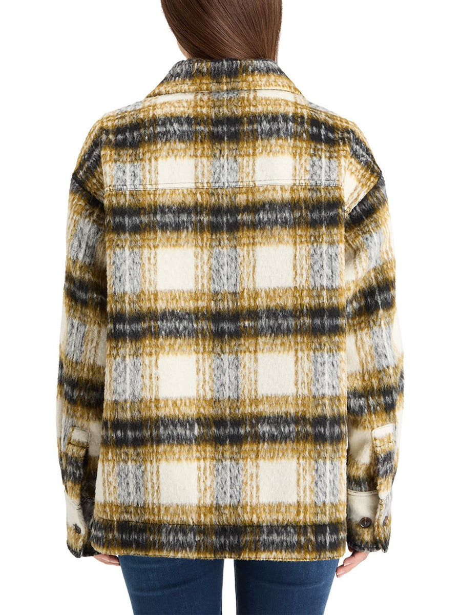 Scotch and Soda Brushed Check Wool Shirt Olive Check