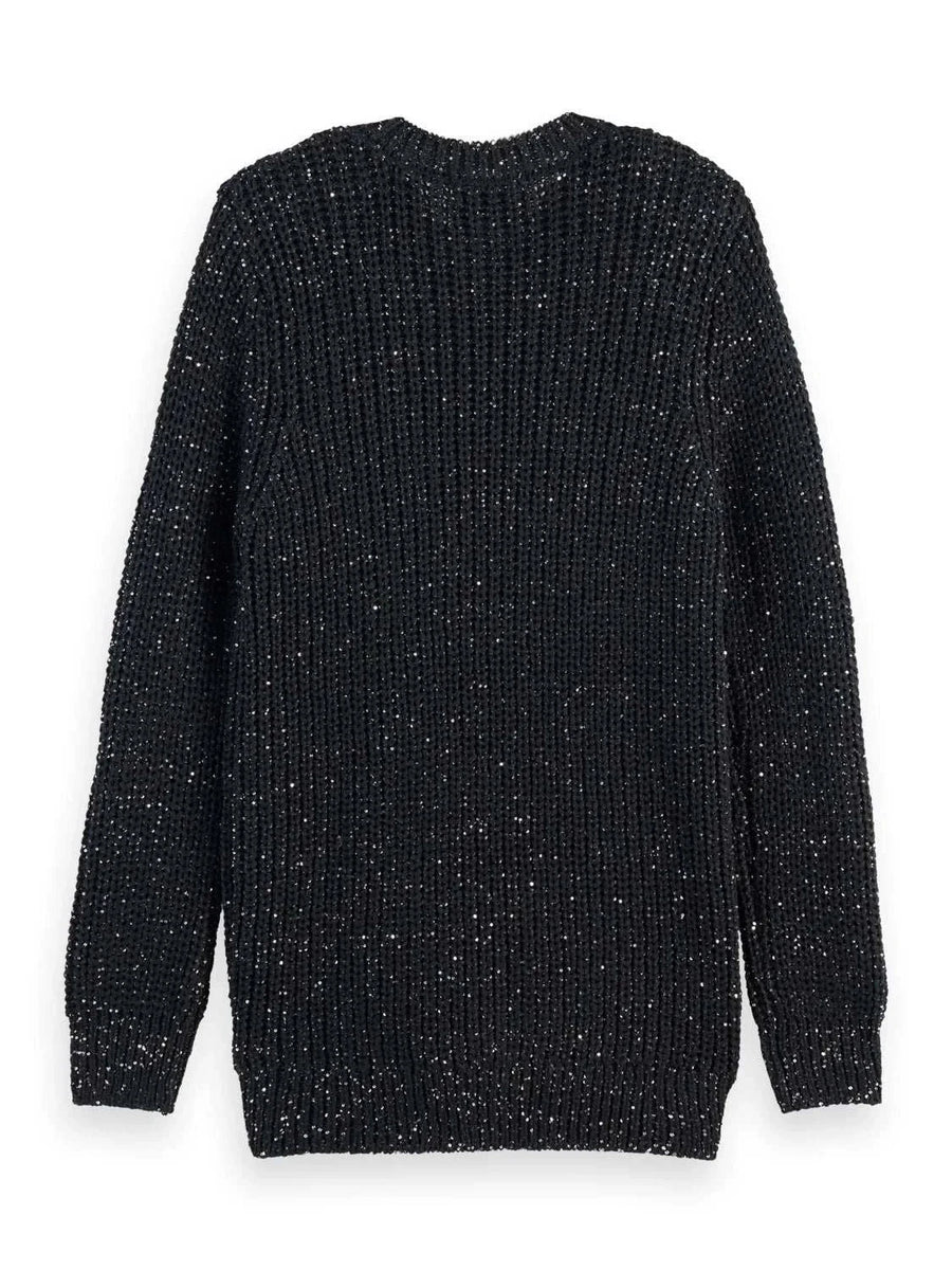 Scotch and Soda Sequin Mid Length Cardigan Evening Black