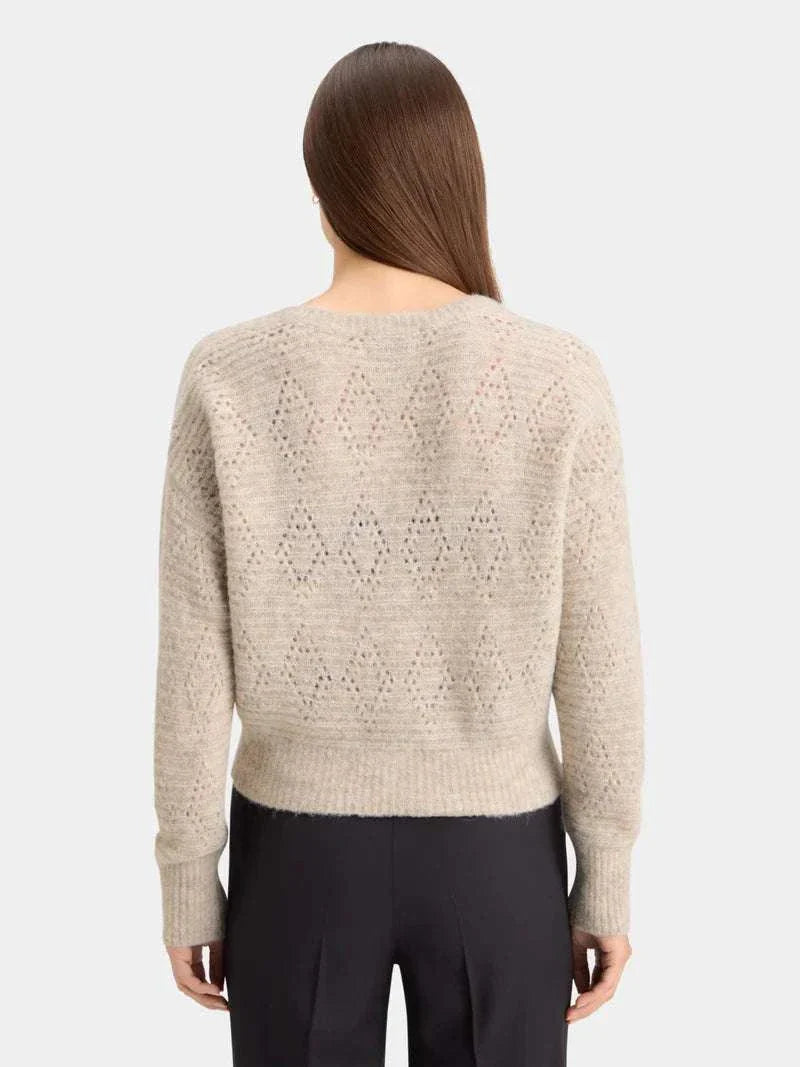 Scotch and Soda Boucle V Neck Relaxed Pullover Oatmeal Melange